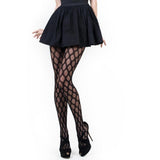 Geo Jacquard Fishnet Tights Black