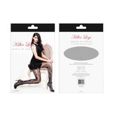 Geo Jacquard Fishnet Tights Black