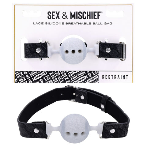 Sex & Mischief Lace Silicone Breathable Ball Gag