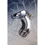 Silver Metal Cock Cage w Rings and Lock