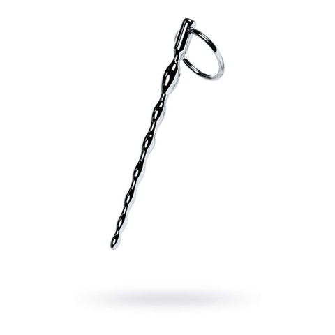 Silver Metal Braided Urethral Plug w Replaceable Ring
