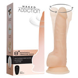 Rotating 8in Vibrating Dildo w Remote Vanilla