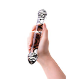 Sexus Glass Dildo Duo Black Swirl 20.5cm