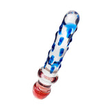 Sexus Glass Dildo Blue/Red 20 cm