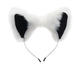 Anal Plug and Ears Set White Fox Tail