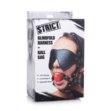 Blindfold Harness w Ball Gag Black