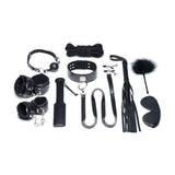Deluxe 10 Piece Bondage Set Black