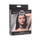Sex Pet Leather Choker w/ Silver Ring Black
