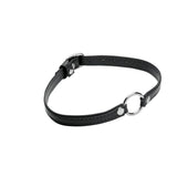 Sex Pet Leather Choker w/ Silver Ring Black