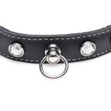 Bling Vixen Leather Choker w/ Clear Rhinestones