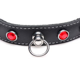 Bling Vixen Leather Choker w/ Red Rhinestones