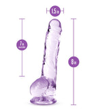 Naturally Yours 8" Crystaline Dildo Amethyst