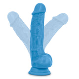 Neo Dual Density Cock With Balls 7.5in Neon Blue