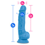 Neo Dual Density Cock With Balls 7.5in Neon Blue