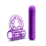 Play With Me The Player Vibrating Double Strap Cock Ring Purple