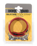 Boneyard Silicone Cock Strap - 3 Snap Ring - Red