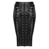 Power Wetlook Pencil Skirt w Long Zipper