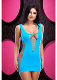 Criss Cross Mini Dress Neon Blue