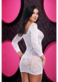 Lace Off The Shoulder Mini Dress White