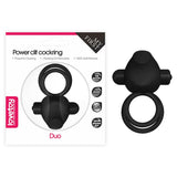 Power Clit Duo Silicone Cockring Black