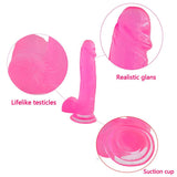 Jelly Studs 8in Crystal Dildo Large Pink