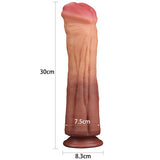Dual layered Platinum Silicone Cock 12in