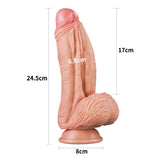 Dual Layered Platinum Silicone Cock 10in Flesh