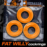 Fat Willy 3 Pc Jumbo Cockrings Orange