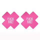 FUCK ME Cross Pattern Nipple Pasties Twin Pack