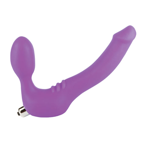 Strapless Strap On Vibrating Silicone S - Purple