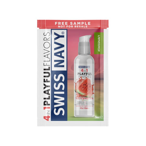 Swiss Navy 4 in 1 Watermelon Lube 5ml Sachets (100 Pk)