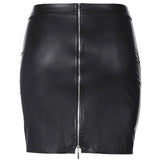 Stretch Wetlook Mesh Criss Cross Skirt Black
