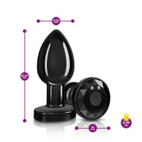 Cheeky Charms Gunmetal Rechargeable Vibrating Metal Butt Plug w Remote Medium