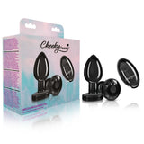 Cheeky Charms Gunmetal Rechargeable Vibrating Metal Butt Plug w Remote Medium