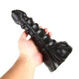 Ribbed Anal Dildo Black Medium