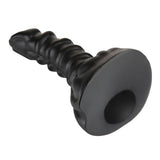 Ribbed Anal Dildo Black Medium