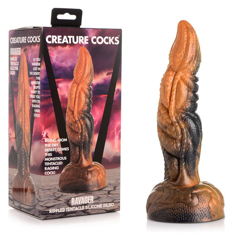 Creature Cocks Ravager Rippled Tentacle Silicone Dildo