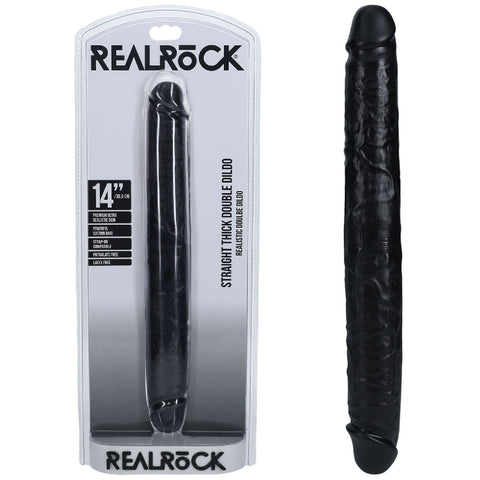 REALROCK 35cm Thick Double Dildo - Black